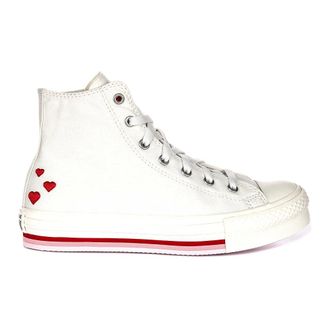 Converse Sneakers, female, White, 5 1/2 UK, Junior Textile Trainers in White Red