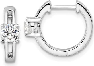 Diamond2Deal 14k Gold 5/8 ct Lab Grown Diamond Hinged Hoop Earrings VS Clarity, D-E Color