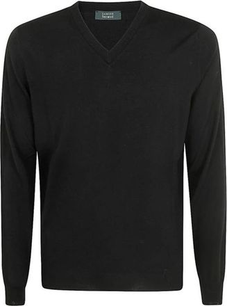 Zanone Stijlvolle Gebreide Kleding voor Mannen - Heren - V-hals truien - Zwart - L - Truien & Vesten