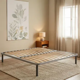 Dmora Dmora - Somier Doble Dgome, Base Ortop&eacute;dica De Contrachapado De Abedul De 13 Lamas, 100% Made In Italy, 160x190h34 Cm
