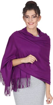 World of Shawls Winter Cashmere Feel Wrap Blanket Shawl Scarf Warm Soft Cozy (Purple)