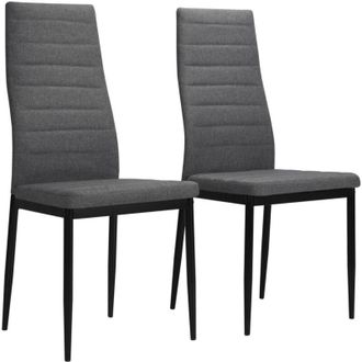 vidaXL vidaXL Sedie da Pranzo 2 pz Grigio Chiaro in Tessuto