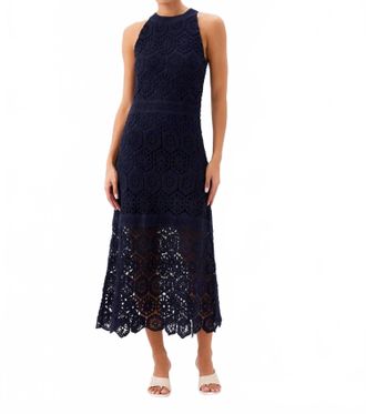 Fifteen Twenty Womens Londyn Crochet Dress In Navy