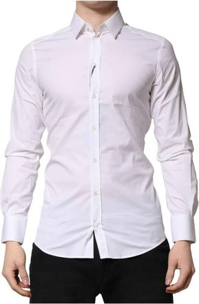 Dolce & Gabbana Heren, Overhemden, Wit, Maat: 4XS Katoen