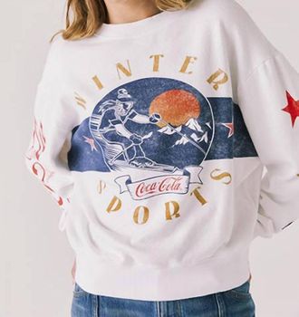 Chaser Coca Cola Winter Sports Pullover In White