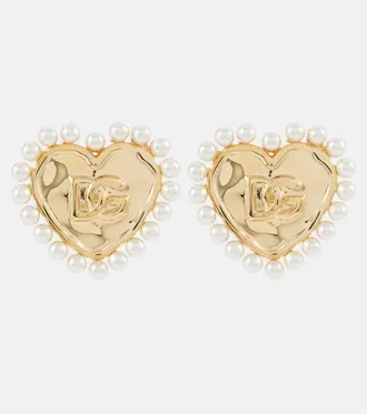【関税＆送料込み】Dolce & Gabbana Heart Earrings With Dg L Dolce & Gabbana Heart Earrings With Dg Logo | italist