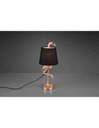 Trio Leuchten Trio Lighting - L&aacute;mpara Decorativa Flamenco Dorado Y Pantalla Negra Lola Trio Iluminaci&oacute;n
