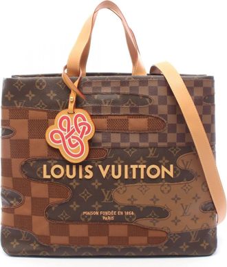 Louis Vuitton Brown Monogram Coated Canvas Handbag Tote Bag (Pre-Owned)