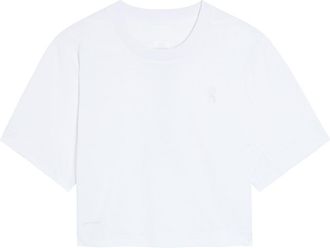 On Train-t Crop Logo Jersey T-shirt - White - S (UK8-10 / S)