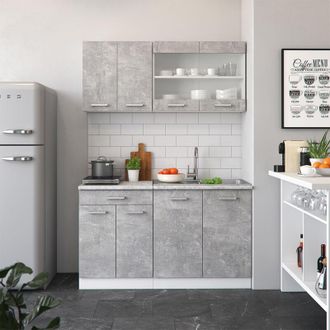 Vicco Cocina Para Solteros R-line, Hormig&oacute;n, 140 Cm, Et M&aacute;rmol