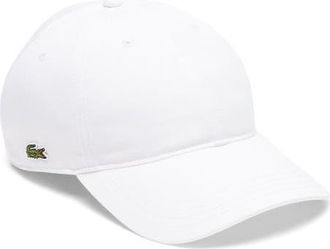 Lacoste Essential Cotton Twill Baseball Cap in White at Nordstrom