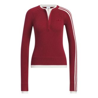 adidas (WMNS) adidas Premium 3S Button Sweatshirt Collegiate Burgundy KS5332