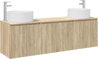 vidaXL Juego De Muebles De Ba&ntilde;o 3 Uds. Roble Sonoma Vidaxl