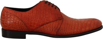 Dolce & Gabbana Laceup Dress Formal - Heren - Veterschoenen - Oranje - 40 EU - Leer - Schoenen