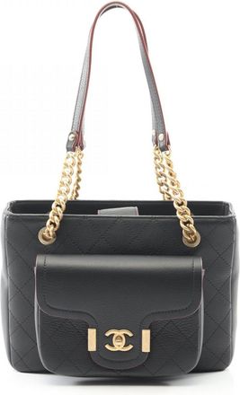 Chanel Black Leather Tote Bag (Pre-Owned)