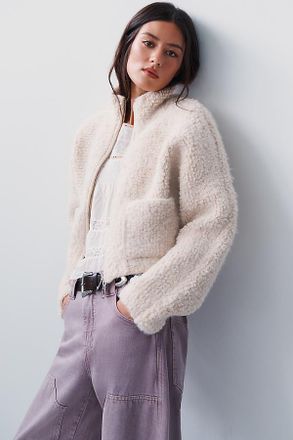 Pilcro Marlow Fleece Zip-Front Sweater