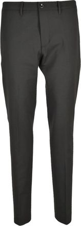Nine In The Morning Olive Green Stretch Wool-Blend Pants