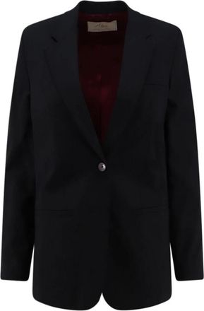 Alysi Single-Breasted Stretch Virgin Wool Blazer - Dames - Blazers - Zwart - S - Wol - Jassen