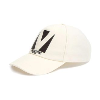 Valentino Garavani Geborduurd Logo Witte Hoeden - Heren - Petten - Wit - 58 CM - Katoen - Accessoires