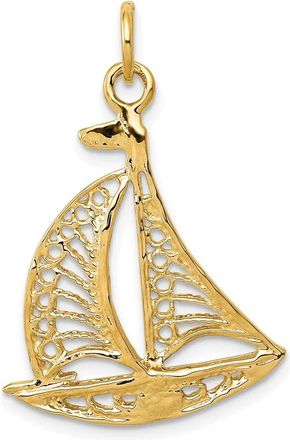 Diamond2Deal 14k Yellow Gold Sailboat Charm