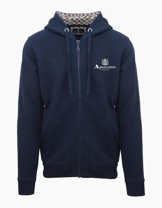 Aquascutum Mens Zp + Hoody S - Navy - Size: 36