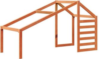 vidaXL Tetto Letto Bambini Marrone Cera 188x97x113 Legno Massello Pino - Vidaxl