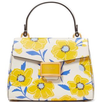 Kate Spade New York katy sunshine floral textured leather top handle bag in Cream Multi at Nordstrom Rack