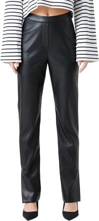 Grey Lab High Waist Slit Faux Leather Pants in Black at Nordstrom, Size X-Small