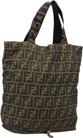Fendi Pre-owned Vintage Zucca Tote Bag - Dames - Vintage Shopper - Bruin - ONE Size - Leer - Vintage