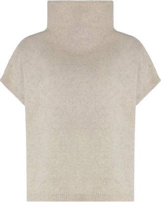 P.A.R.O.S.H. Geribbelde Wol Turtleneck Sweater - Dames - Coltruien - Wit - S - Wol - Truien & Vesten