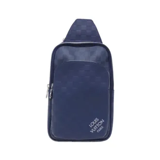Louis Vuitton Blue Coated Canvas Leather Shoulder Bag (Pre-Owned)