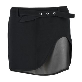 The Attico Gonna corta in misto viscosa con cintura - - Skirts - Donna - Nero - M