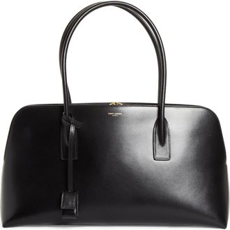 Saint Laurent Large Sac de Jour Leather Bowling Bag in Noir at Nordstrom