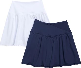 90 Degree by Reflex Pack of 2 Airlux Crossfire Skirt in Naval Academy/White at Nordstrom Rack, Size X-Large