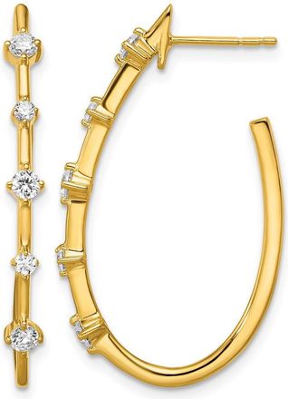 Diamond2Deal 14k Gold 1/2 ct Lab Grown Diamond Hoop Earrings VS Clarity, D-E Color