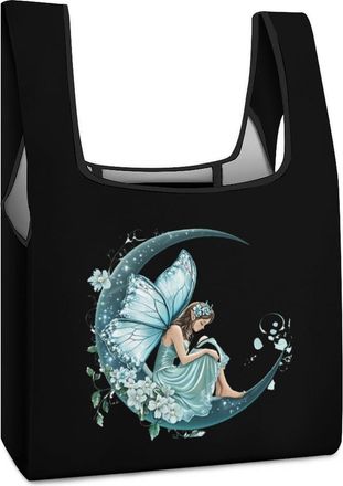 Generic Elf Women Shopping Bag Reusable Grocery Tote Bag Foldable Handbag for Travel Picnic