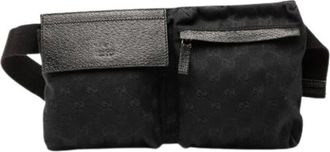 Gucci Pre-owned Belt Bags, female, Black, Size: ONE SIZE Pre-owned Canvas Crossbody Belt Bag