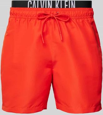 Calvin Klein Underwear Badehose mit Label-Print in Rot, Größe XXL