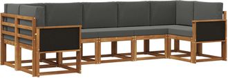 vidaXL Conjunto De Sof&aacute;s De Exterior 7 Uds. Natural Y Antracita Vidaxl