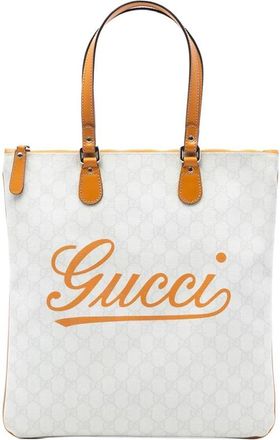 Gucci Pre-owned Printed Tote Bag - Dames - Vintage Shopper - Wit - ONE Size - Vintage