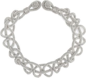 Fabiana Filippi chain-effect rhinestone necklace - women - Metal - One Size - Silver