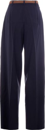 Max Mara Womens Trousers Bacio Blue Virgin Wool