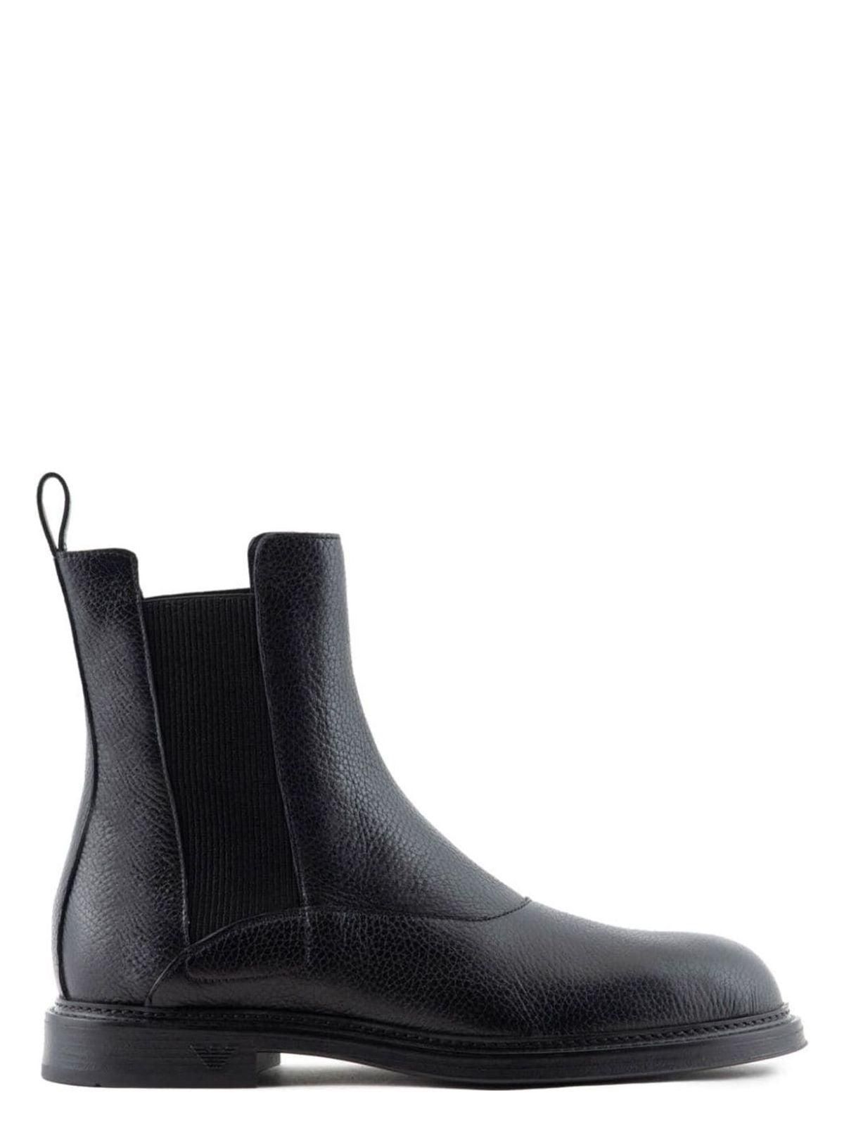 Emporio Armani: Black Leather Boots now up to −88% | Stylight