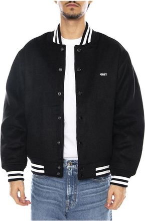 Obey Exclusive Icon Jacket - Heren - Bomber jackets - Zwart - S - Wol - Jassen