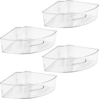 Linus Lazy Susan 1/4 Wedge Bin with Handle, Set of 4, Clear, Made in USA at Nordstrom