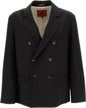 Barena Dubbele rij blazer - Heren - Blazers - Zwart - M - Wol - Jassen