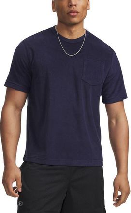 Under Armour UA Icon Terry Cloth Pocket T-Shirt in Midnight Navy at Nordstrom, Size Xx-Large