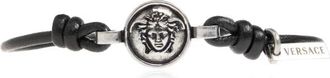 Versace Medusa Leren Armband - unisex - Armbanden - Zwart - ONE Size - Leer - Accessoires