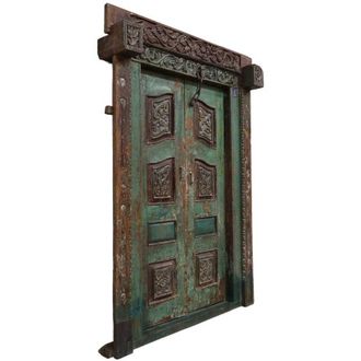 Wanderlust Deco Puerta De Madera Marron 155x26x216h Cm