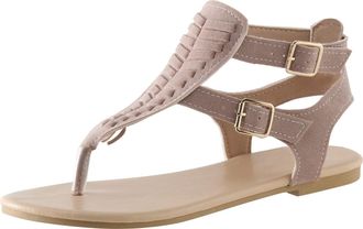 Generic Ladies Shoes Flat Open Toe Thong Sandals Beach Strap Flip Flop Shoes For Women Neutral Color Sandals for Women (Pink, 5)